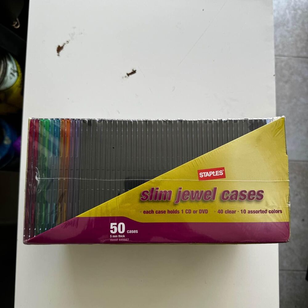 Staples Slim Jewel Cases(50)+ Staples 50 Slim CD jewel Cases & 50+ Blank CD Disc